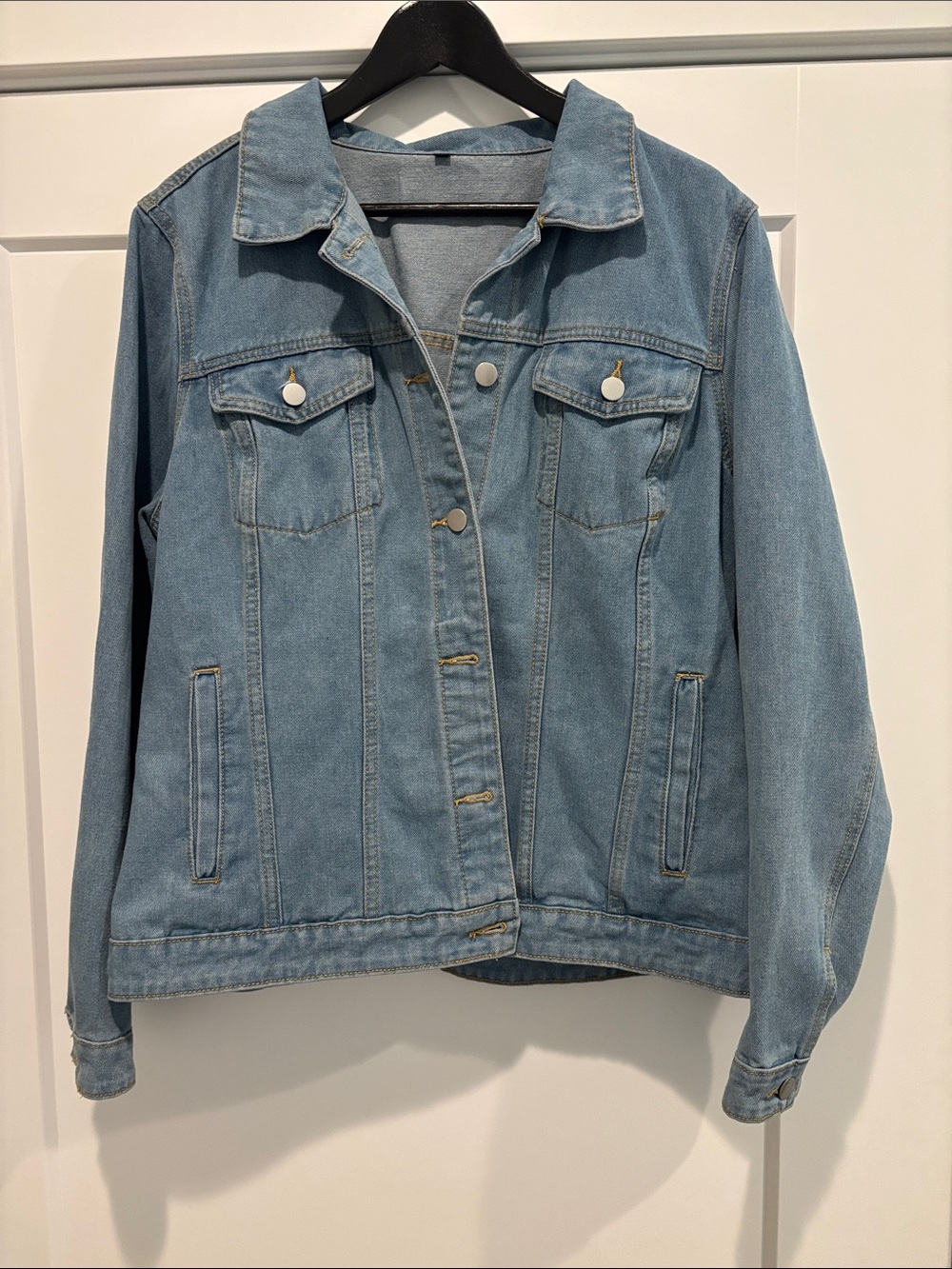 Light Blue Denim Jacket - Women's Classic Jean jacket plus size xxl